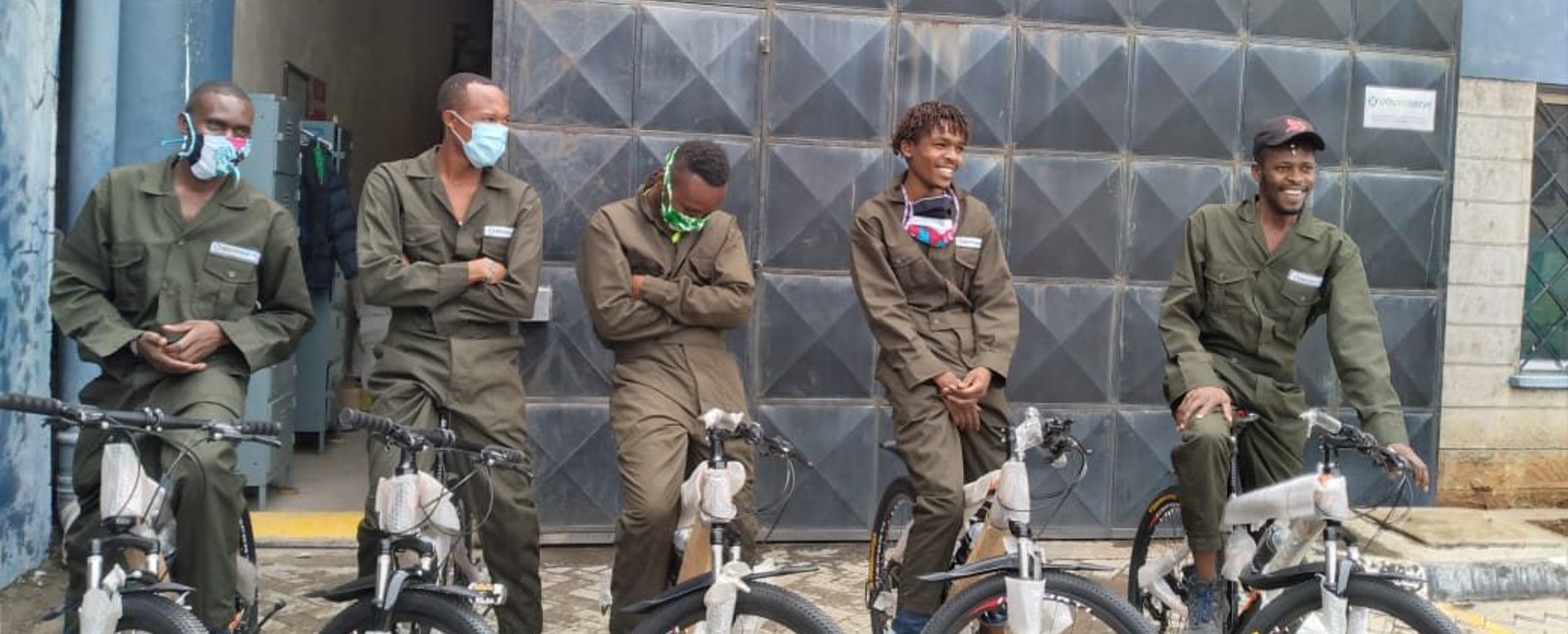 Enviroserve Kenya warehouse team with their new bikes